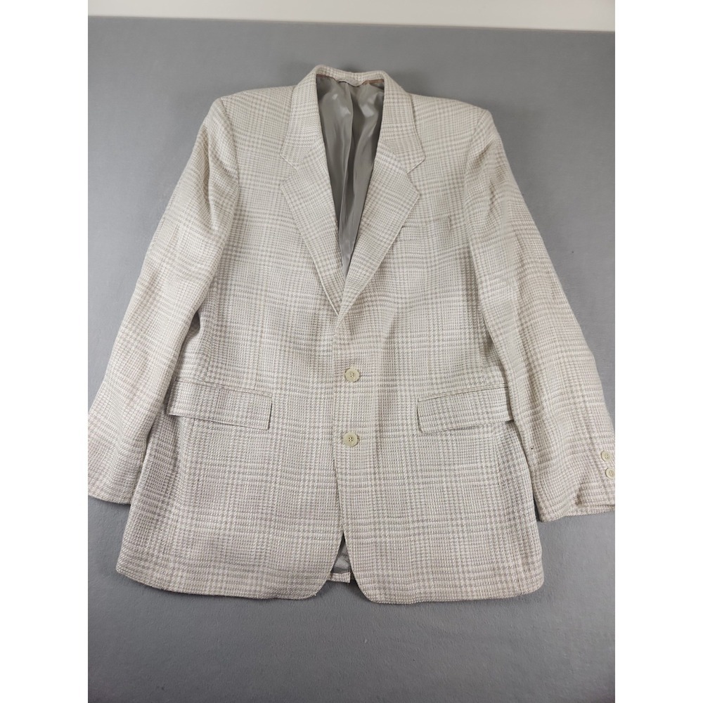 Vintage Levi Strauss & Co Suit Jacket 42 L Cream Colored Striped